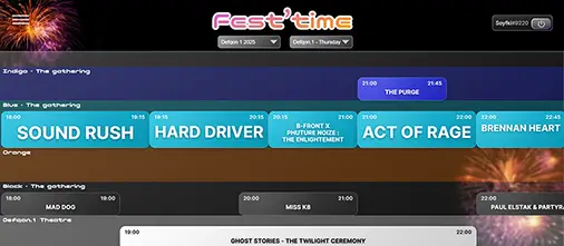 Maquettes UI/UX de Fest’time – application web de gestion de timetable pour festivals