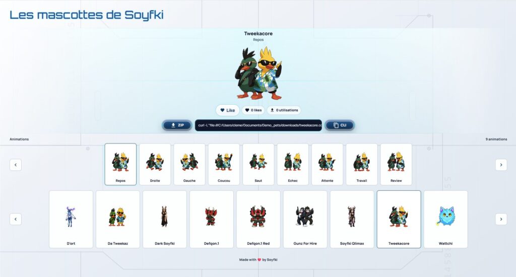 Les mascottes de Soyfki